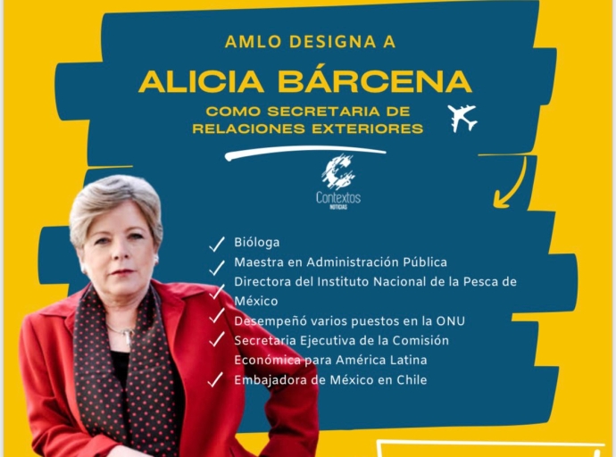 AMLO anuncia que Alicia Bárcena será la nueva secretaria de Relaciones Exteriores